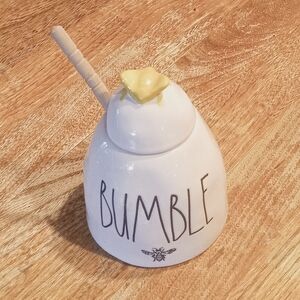 BUMBLE Rae Dunn By Magenta - Bee Ceramic Honey Pot With Wooden Dipper Kitchen